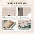 thumbnail image 4 of 24 Inch Bathroom Vanity with Sink, Bathroom Vanity Cabinet with 2 Drawers, Wooden Bathroom Sink Cabinet with Metal Handles, Freestanding Bathroom Vanities, Beige + Green, 4 of 9