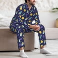 thumbnail image 7 of Salouo Astronaut Corgi Print Button-Front Long Sleeve Pajama Set for Men, Soft 2Pjs Men's Long Sleeve Sleepwear-X-Large, 7 of 7