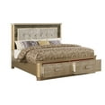 thumbnail image 2 of Medusa Modern Style King Bed made with Wood in Gold Finish, 2 of 7