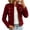 Burgundy, variant on Women's Jackets Faux Suede Vintage Military Button Front Stand Collar Long Sleeve with Pockets Evening Cocktail Green
