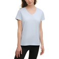 thumbnail image 1 of Calvin Klein Cotton V-Neck T-Shirt, Large, aquatic, 1 of 1