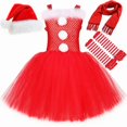 thumbnail image 3 of Vestido con tutú de Papá Noel para niña, disfraz rojo de señora Santa Claus para niña pequeña, ropa de princesa para fiesta de Navidad, 3 of 5