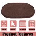 thumbnail image 6 of MK Gdledy Chenille Oval Bath Rug 20x32, Rubber Backing Quick Dry Washable Microfiber Mats，Brown, 6 of 6