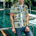 thumbnail image 6 of KLL Hawaiian Style for Men's Baseball Shirts,Short Sleeve Casual Shirts Button Down Shirt for Men Beach Summer Wedding Shirt-4X-Large, 6 of 7