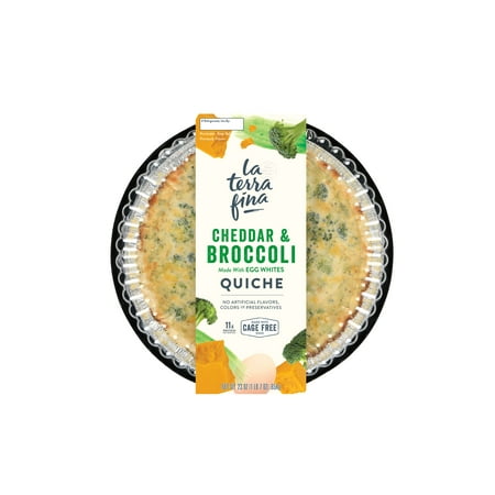 La Terra Fina Broccoli Cheddar Quiche, Packaged Tray, 23 oz, 5 Servings,