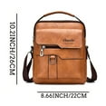 thumbnail image 2 of Qiweii Messenger Bag for Men Crossbody Shoulder Purse Small Vintage PU Leather Satchel Pouch Side Crossover Handbag, 2 of 2