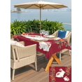 thumbnail image 5 of Outdoor Tablecloth with Umbrella Hole for Patio/Picnic/Party/Camping, Red Cute Bunnies Waterproof Table Cloth Rectangle Table Cover Washable, Farmhouse Rustic Floral Botanical (60"x 102"), 5 of 8