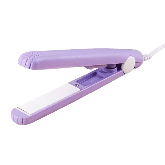 Small Portable Ceramic Flat Iron Hair Straightener, Multifunctional Styling, Lightweight, Travel Perfect, Purple