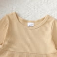 thumbnail image 4 of 18 Months Baby Girls Clothes 24 Months Girls 2PCS Fall Winter Denim Outfits Set Toddler Girls Long Sleeve Irregular Top Denim Pants Set Apricot, 4 of 8