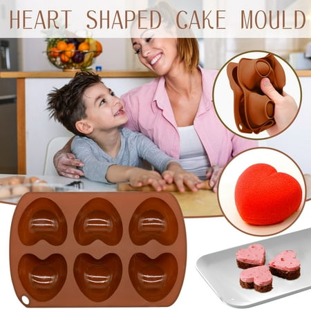 

Tfalo Great Mother Gifts Heart-Shaped Silicone Mold Fondant Cake Decor Chocolate Mould Baking Soap Icing
