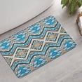 thumbnail image 2 of Blue and Orange Floral Boho Pattern Bathroom Rugs Mat,Non Slip Microfiber Bathroom Rug,Rubber Backing,Soft Bathroom Mats for Bathroom Floor,Tub and Shower,17x27in(43x68cm), 2 of 5