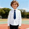 thumbnail image 2 of MUXiin Boys Dress Shirts Long Sleeve, Boys Button Down Shirt Wrinkle-Free for Formal & Casual With Tie, 2 of 4