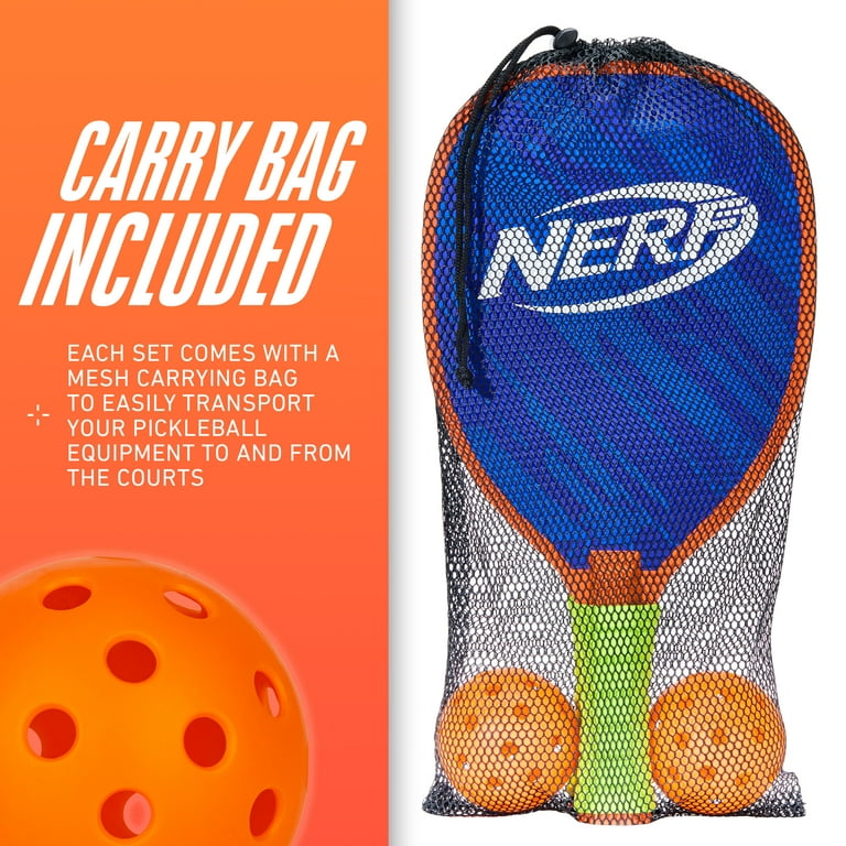 Nerf 2-Player Pickleball Set - Kids Game - (2) Paddles + (2) Balls
