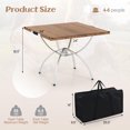 thumbnail image 3 of Costway 2 Pack Folding Camping Table with Wood-grain Tabletop Aluminum Frame Carrying Bag, 3 of 10
