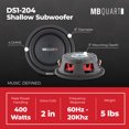 thumbnail image 4 of MB Quart DS1-204 Discus Shallow Mount Subwoofer (Black) â€“ 8 Inch Subwoofer, 400 Watt, Car Audio, 2 Inch Voice Coils, UV Rubber Surround, Best in Sealed Enclosures, 4 of 12