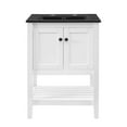 thumbnail image 3 of Sink Vanity Cabinet, Wood, White Black, Modern Contemporary Urban Design, Hotel Bedroom Bathroom Master Suite Guest, 3 of 10