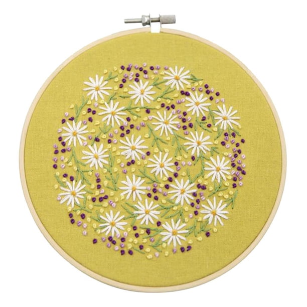 Kit de inicio de bordado floral, kits completos de hilo para punto de cruz preimpresos Estilo 5