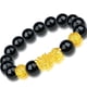 thumbnail image 1 of Pulsera con cuentas de obsidiana y colgante Pixius de oro sintético para hombre, 1 of 1