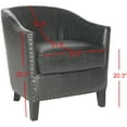 thumbnail image 5 of SAFAVIEH Evander Club Chair Brass Nail Head Antique Black, 5 of 7