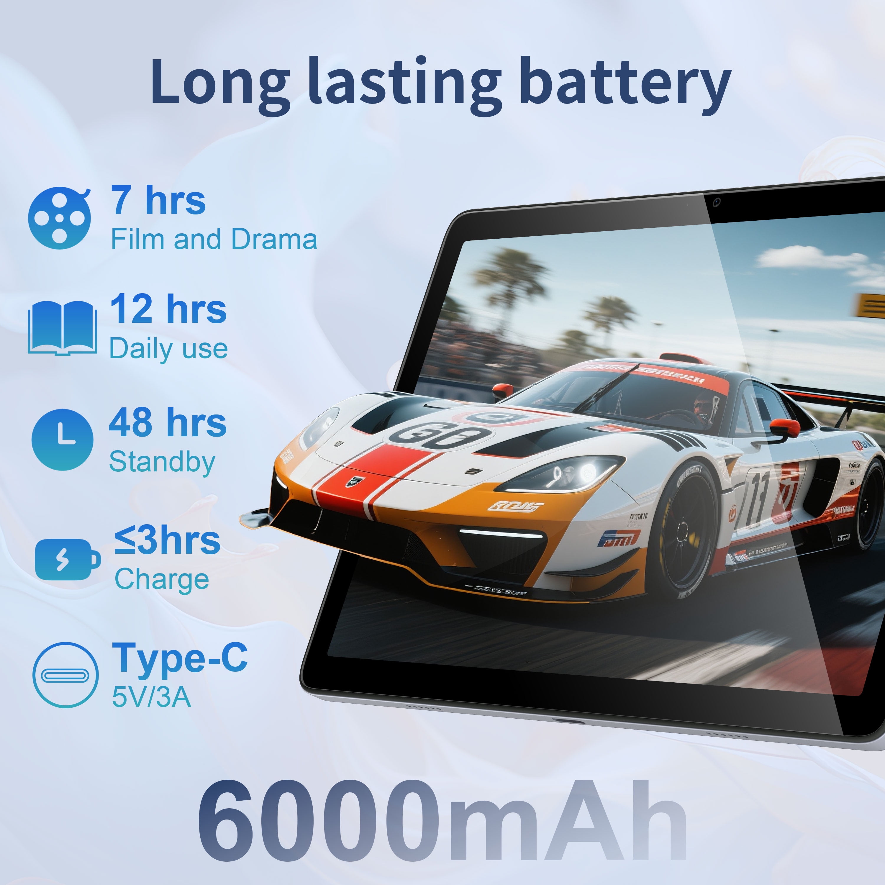 BYYBUO 10.1 Inch Android 15 Tablet Bundle w/ Keyboard Case, Mouse & Stylus - 12GB RAM (3+9), 128GB+1TB, Octa-Core, 6000mAh, IPS HD Screen