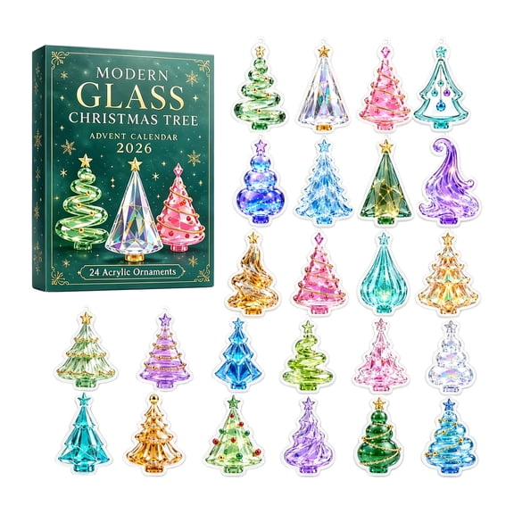 24 Pcs Set,2026 Christmas Tree Ornaments,Shatterproof Acrylic Mercury Glass Christmas Tree Decor,Tabletop Christmas Tree Decorations for Holiday Mantel,Festive Party Favor