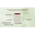 thumbnail image 3 of 10 Glossy Two-Tone Ceramic Mugs Set, 15 oz. - Stoneware, Smooth, Durable, C-handle - Maroon, 3 of 5