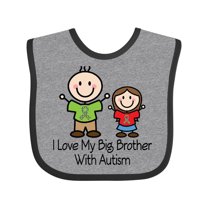 Inktastic I Love My Brother With Autism Girls Baby Bib
