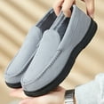thumbnail image 4 of Men's Slip On Suede Flat Casual Shoes Winter Warm Fleece Lined Loafers Round Toe Platform Non Slip Walking Shoes White Size 10-10.5, 4 of 6