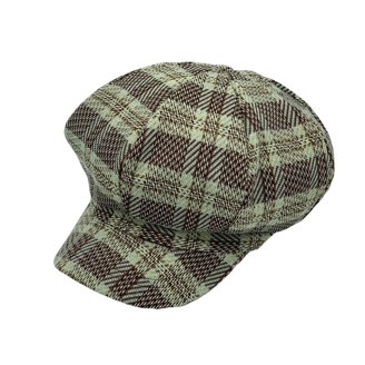 WITHMOONS Acrylic Beret Hat Tartan Check Leather Sweatband  display picture 3