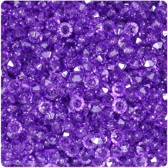 BeadTin Amethyst Transparent 6mm Faceted Rondelle Craft Beads (1350pcs)