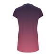 thumbnail image 6 of THDHVS Casual Dresses for Women,Womens Dresses,Short Sleeve V Neck Ombre Dress Drop Shoulder Cotton Like Fabric Hot Pink, 6 of 6