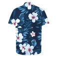 thumbnail image 4 of Njoeus Hawaiian Shirts for Men Summer Loose Casual Short Sleeve Mens Beach Shirts Button Up Floral Shirts Tropical Vacation Clothes （Available In Big & Tall Size) 3X 4X 5X Summer Savings Sky Blue, 4 of 5