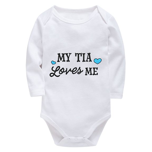 My Tia Loves Me Home from Hospital Baby Girl Outfit Long Sleeve Boy Bodysuit White 0-3 Month Baby Boy Suit