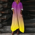 thumbnail image 2 of DeHolifer Summer Dresses for Women Vacation Trendy Short Sleeve Scoop Neck Cotton Linen Dress Loose Flowy Beach Sundress Yellow S, 2 of 7