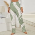 thumbnail image 3 of Abstract Green Wavy Design Art Winter Female Pants Flannel High Waist Women Pants Lady Warm Straight Leg Plush Trousers, 3 of 7