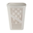 thumbnail image 6 of Mind Reader 60L Slim Laundry Hamper, Clothes Basket, Lid, Ventilated, Plastic, Set of 2, Ivory, 6 of 10