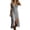 Gray, variant on Womens Summer Cotton Maxi Dress Sleeveless V Neck High Waist Button Down Long Dress Side Slit for Beach Vacation