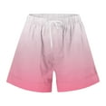 thumbnail image 4 of POTETI Gradient Women Cargo Shorts High Waisted Shorts for Women Pink Drawstring with Pockets Casual Loose Shorts, 4 of 4