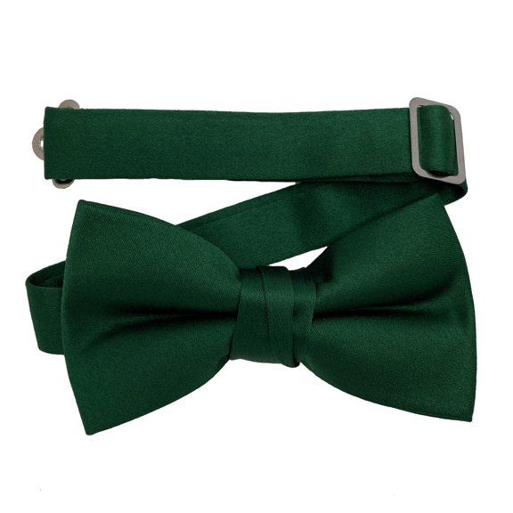 Youth Forest Formal Satin Pre-Tied Bow Tie in a Variety of Colors by Spencer J’s Signature Satin Collection