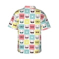 thumbnail image 3 of Balery Cute French Bulldog Print Men's Hawaiian Shirts Short Sleeve Beach Shirt Relaxed Fit Vacation Button Down Shirts-Small, 3 of 9