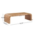thumbnail image 6 of Christopher Knight Home 53.7" Waterfall Coffee Table with Burl Veneer, Curved Edges, Natural, 6 of 10