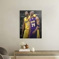 thumbnail image 5 of Kobe Bryant Canvas Wall Art Print Poster, Iconic Basketball Player Dual-Era Tribute Artwork, No. 8 and No. 24 Jersey Mamba Mentality Wall Decor for Home Gym Dorm Office Living Room, 5 of 7