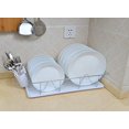 thumbnail image 2 of Kitchen Details 4685-WHITE Chrome Dish Rack with Tray, White - 3 Piece, 2 of 3