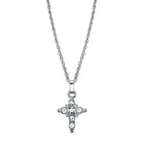 1928 Jewelry Clear Crystal Cross Pendant Necklace 16 3 Extender