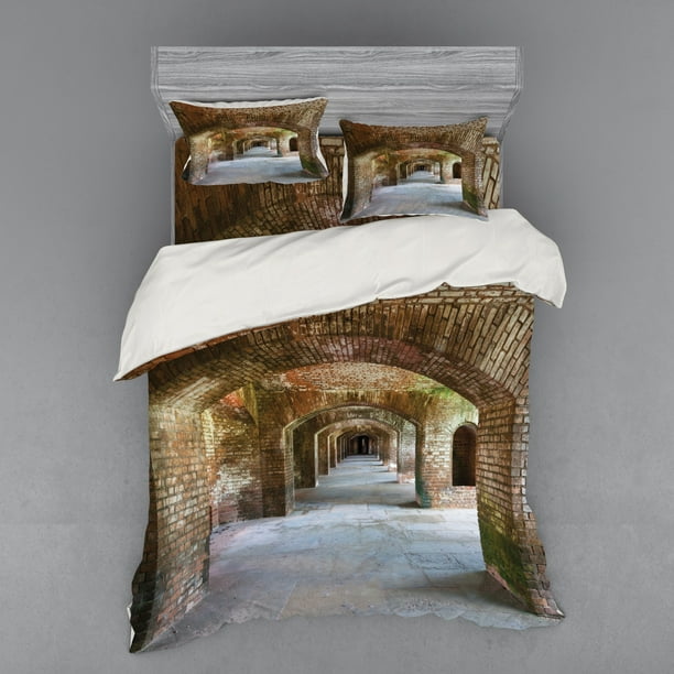 Vintage Duvet Cover Set Brick Arches Dry Tortugas Old Fort Historic Heritage Tourist Attraction Design Bedding With Shams And Fitted Sheet 3 Sizes By Ambesonne Com - Vintage Design Bedding Vintage Duvet Cover Set Brick Arches Dry Tortugas Old Fort Historic Heritage Tourist Attraction Design Bedding With Shams And Fitted Sheet 3 Sizes By Ambesonne Com - Vintage Design Bedding