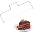 thumbnail image 2 of Cortador de tartas de acero inoxidable, 2 hilos, altura regulable, cortador de base para tartas, apto para lavavajillas, 34 cm, plateado, 2 of 7