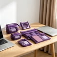 thumbnail image 3 of 6 Pack Clear Mesh Zipper Storage Pouches, Multi Size Transparent Nylon Organizer Bags, Portable Travel Pouch for Electronics Cosmetics Stationery Small Sundries Purple, 3 of 6
