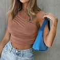 thumbnail image 5 of asdoklhq Blouses for Women Clearance $5,Women's Solid Casual One Shoulder Slim Fit Vest, 5 of 8