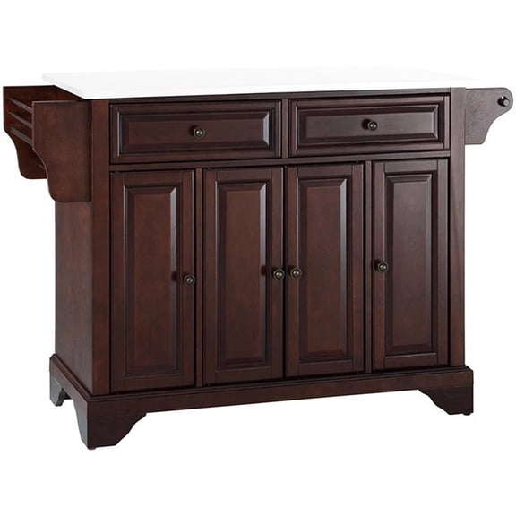 Crosley Furniture Lafayette Wood Granite Top Kitchen Island in Mahogany