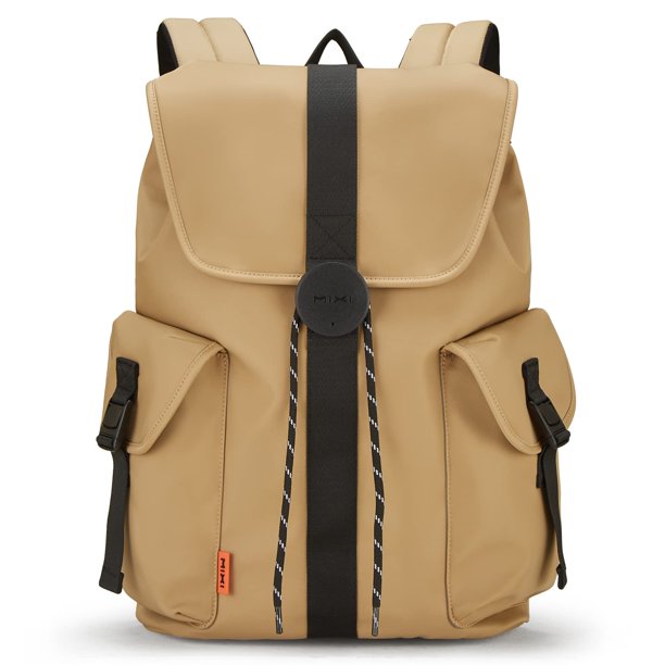 Mochila mixi para portátil de viaje, impermeable, 17 pulgadas, marrón moca